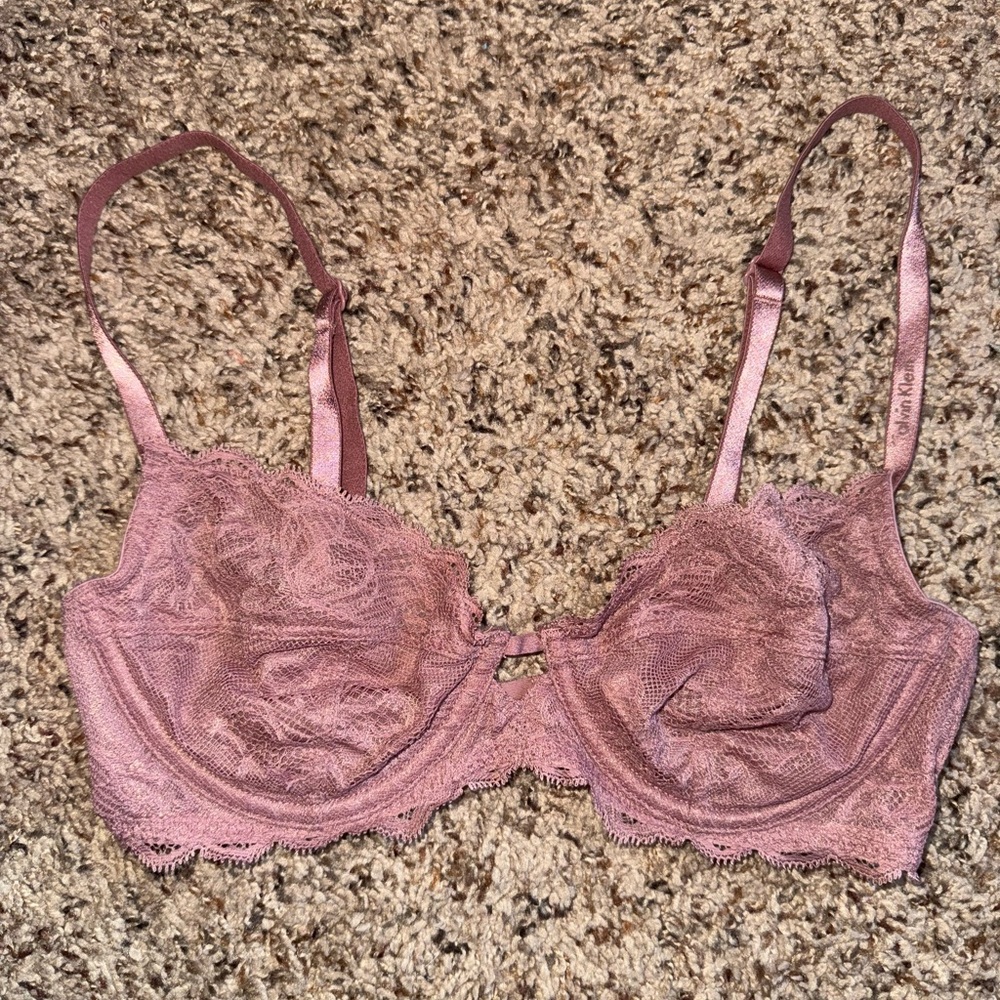 Calvin Klein Lace Underwire Bra in Dusty Rose